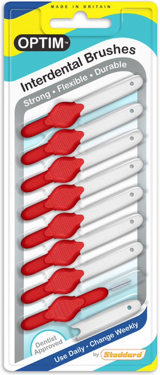 Stoddard Optim interdentale borsteltjes | interdentale ragers ROOD, 0,5 MM (8 stuks in verpakking)