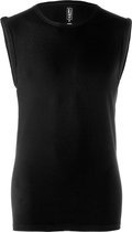 RJ Bodywear - mouwloos T-shirt O-hals - zwart (stretch) - Maat: XL