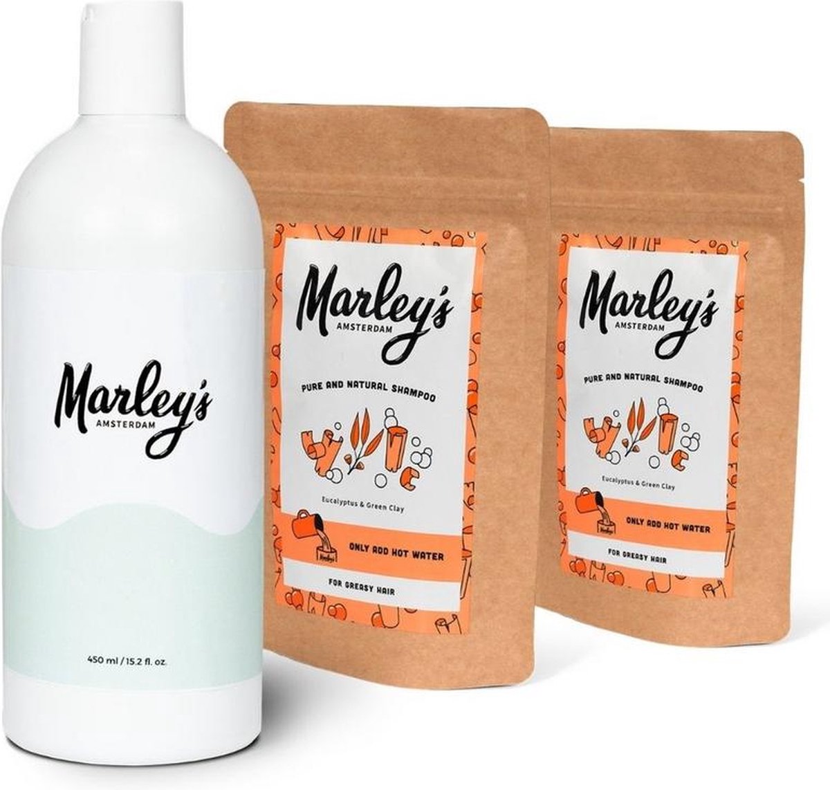 Marley's Shampoovlokkenpakket Eucalyptus En Groene Klei 900 Ml