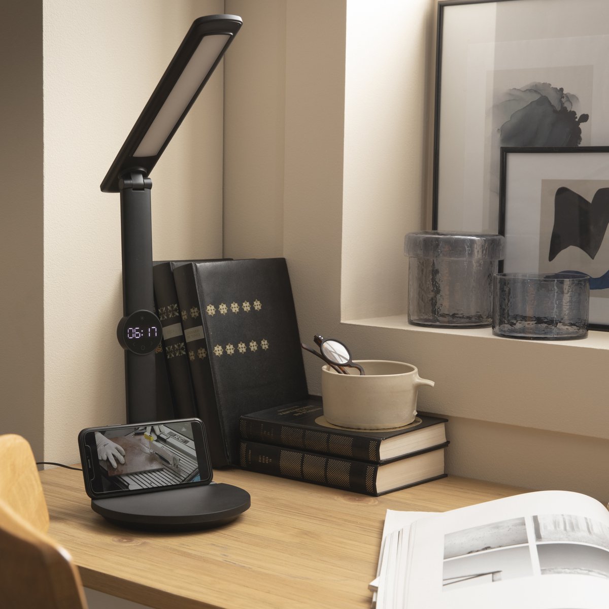 INSPIRE - Bureaulamp ALEX PLUS - Moderne lamp - 3000K/6500K - 1000LM - 230V - Touch - Kunststof - Zwart