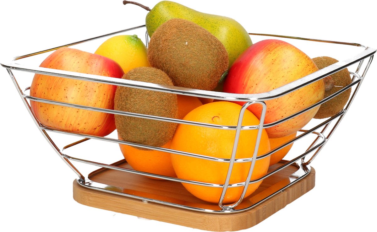 Coupe à fruits Chrome Argenté Métal (26 x 26 x 30,5 cm) (6 Unités