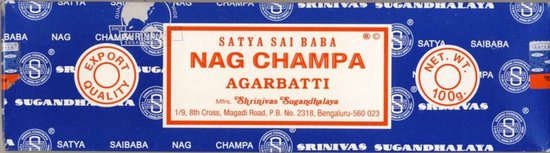 Nag Champa Agarbatti Wierook stokjes - 100gram - Geurverspreider - Nag champa