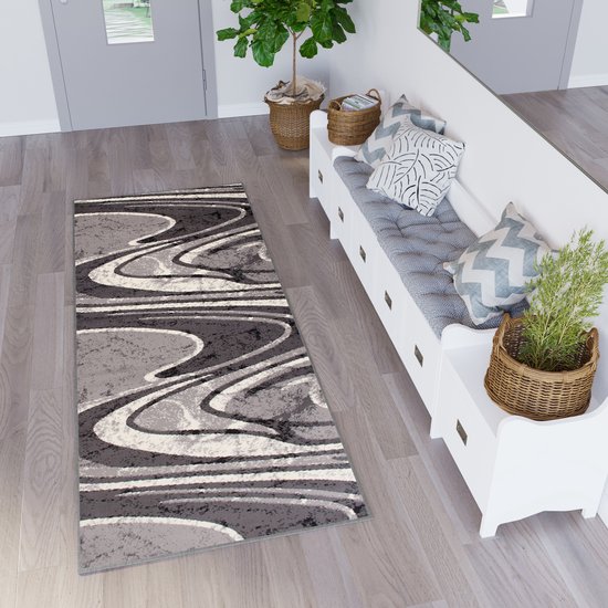 Foto: Tapiso dream tapijt loper gangloper vloerkleed grijs maat 70x100