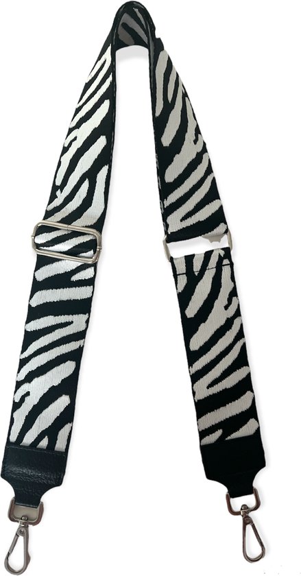 THL Design – Schouderband voor Tas – Zilverkleurig – Zebra
