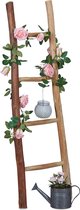 decoratieve houten ladder - 116 cm - 4 tredes - binnen - buiten