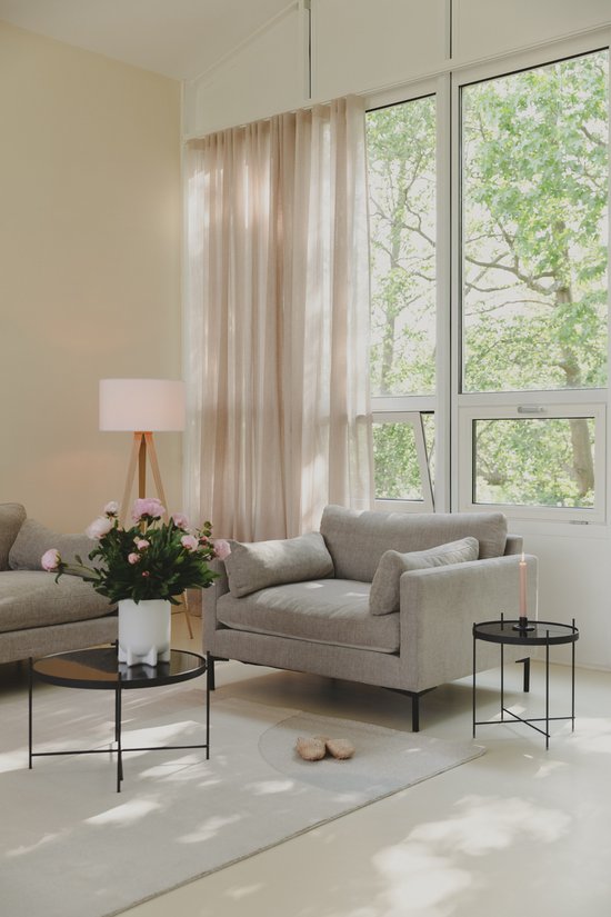 Zuiver Cupid Bijzettafel Rond 43 cm Glas/ Metaal Zwart