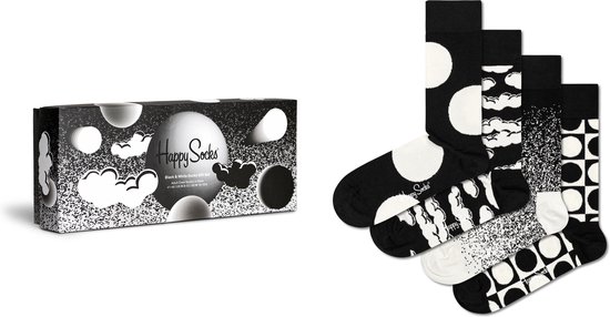 Happy Socks - Sokken - 4-Pack Black & White Socks Gift Set - Maat 41-46