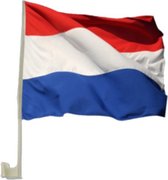 Nederlandse Vlag - Auto -  Autovlag Nederland - Autoraamvlag  - WK - Oranje - EK - 30x45