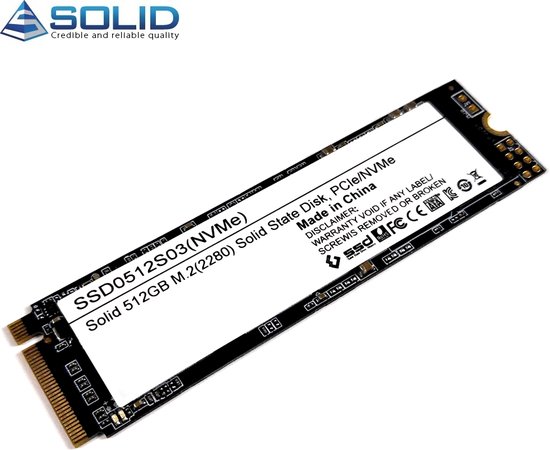 512.GB SSD - M.2 PCIe/NVMe Gen.3/4 - 2280 formaat - Max 2100MB/s -  SSD0512S03 | bol