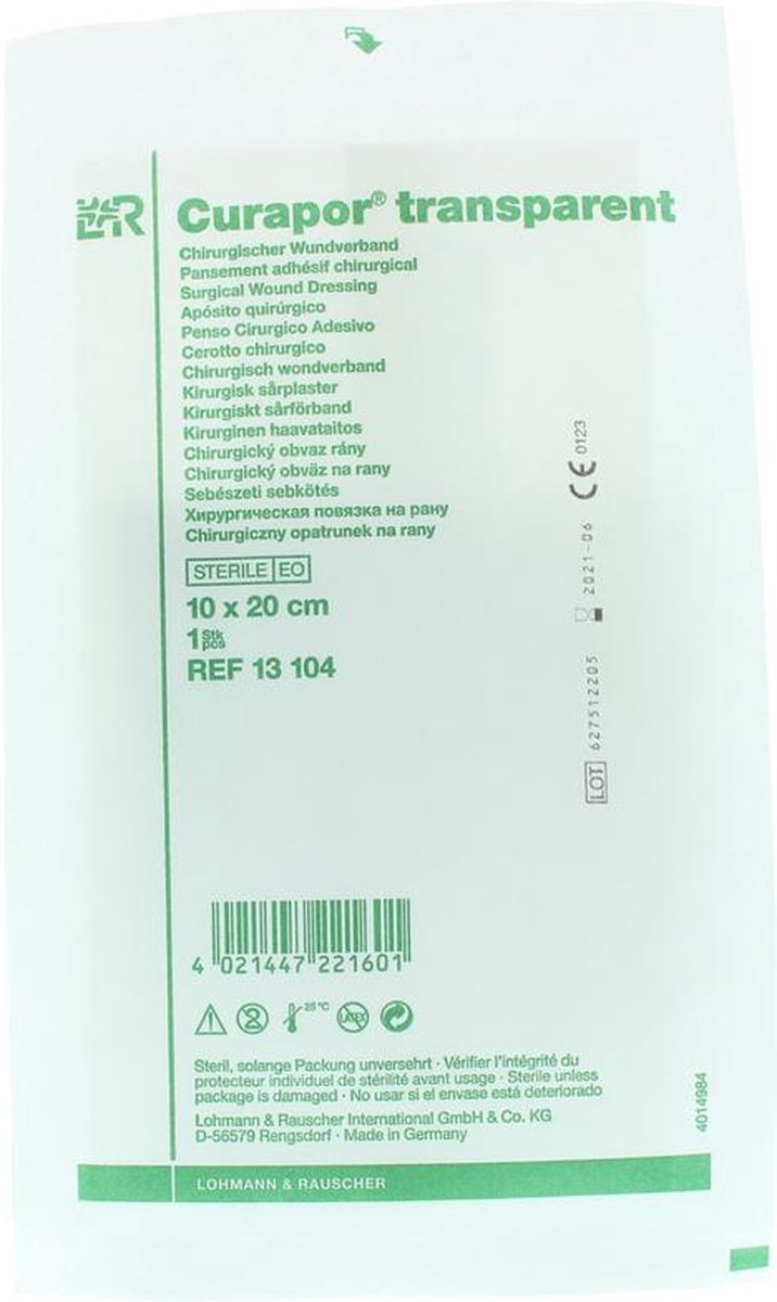 Goedkoopste Curapor Transparant 10 x 20 cm steriel