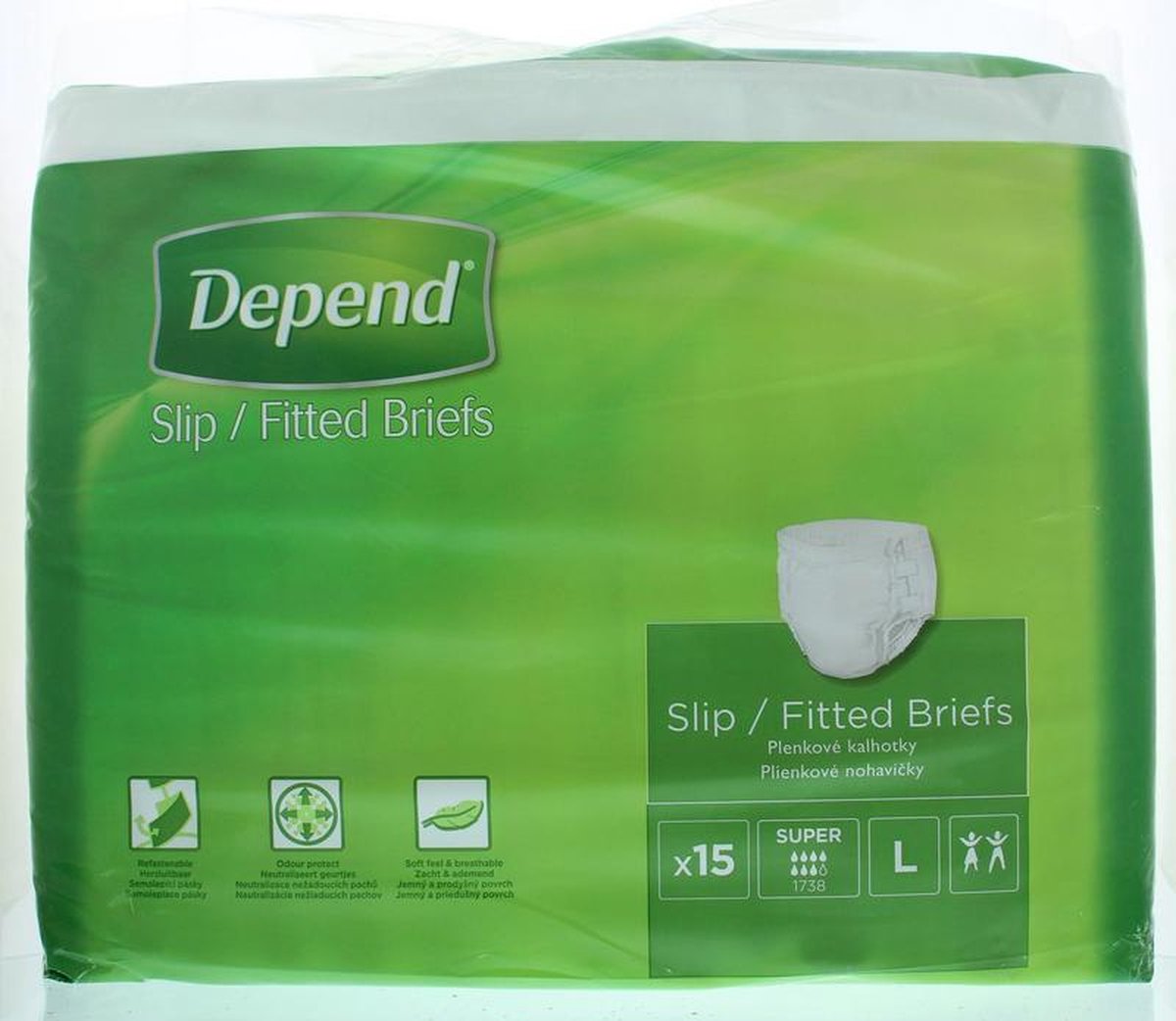 Goedkoopste Depend - Slip / Fitted Briefs - 15 stuks - maat L