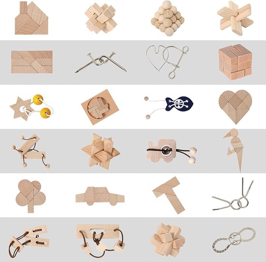 Afbeelding van het spel 24 stuks mini puzzels in leuke doosjes 3d breinbrekers