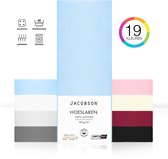 Jacobson - Hoeslaken Topper – 100% Jersey Katoen – 180x200 cm – Lichtblauw