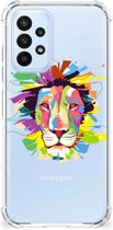 GSM Hoesje Geschikt voor Samsung Galaxy A23 Leuk TPU Back Cover met transparante rand Lion Color