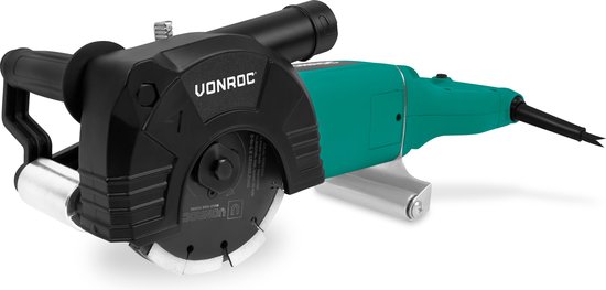 VONROC PRO Sleuvenfrees– Muurfrees -  2400W -150MM – 3-in-1 blad. - Incl. stofzuigeradapter