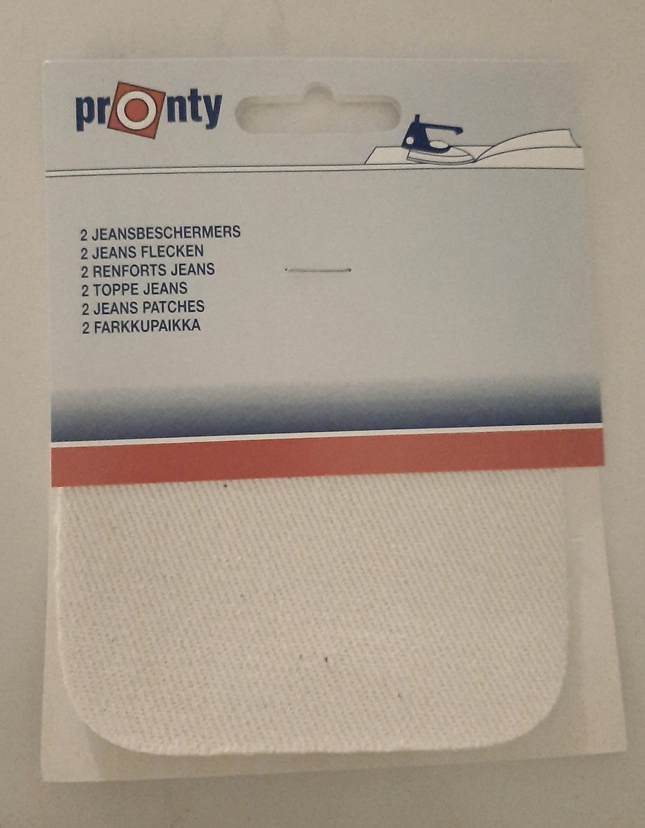 Pronty kniestukken jeans wit - 1 paar opstrijkbare kniestukken - 9,5 x 10 cm - 2x kniestuk