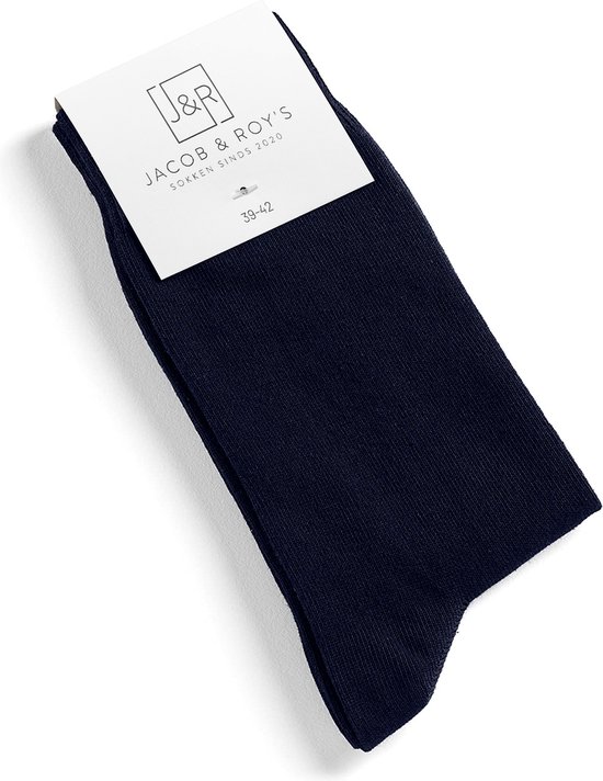 Jacob & Roy's 6 paires de Chaussettes bleues - Homme & Femme - Marine - Taille 43-46 - Sans couture