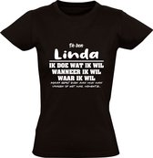 Linda Dames t-shirt | verjaardagkado | verjaardag kado | grappig | jarig | cadeau | Zwart