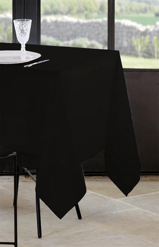Tafelkleed Leon - zwart - 145 x 300 - kerst - decoratie - eten - goedkoop -  polyester | bol.com
