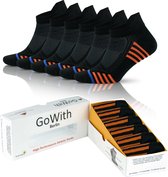 GoWith-bamboe sokken-sneaker sokken-6 paar-enkel sokken-sportsokken-naadloze sokken-cadeau sokken-zwart-40-44