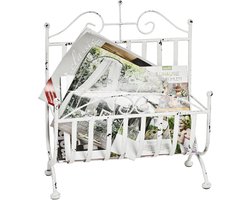 Lectuurbak – Wit metaal – Tijdschriftenrek – 37 cm breed, 18
