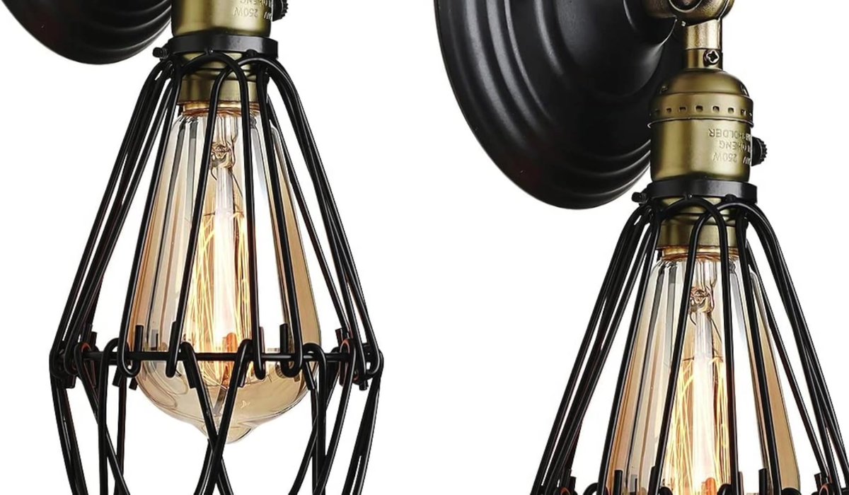 2x Industriële Wandlampen | Vintage Plafondlamp Metaal Kooi Design E27 Verstelbaar Geschikt Voor Woonkamer Keuken Slaapkamer
