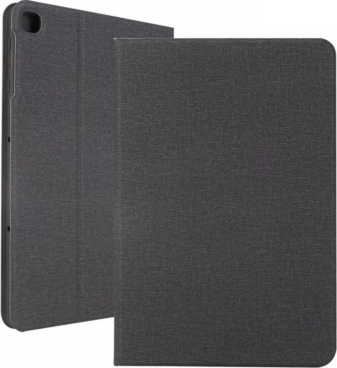 DrPhone SCS3 TPU Flip Case – Geschikt voor Galaxy Tab A 10.1 2019 (T510/ T515) – Standhouder Cover - Antislip en schokbestendig - Zwart