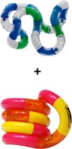 Tangle Relax Therapy & Junior 2-Pack - Fidget Toy voor kinderen en volwassenen - Fidget Toy voor school - Cadeau voor tieners en volwassenen - Kleuren variëren