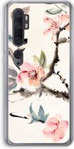 Case Company® - Hoesje geschikt voor Xiaomi Mi Note 10 hoesje - Japanse bloemen - Soft Cover Telefoonhoesje - Bescherming aan alle Kanten en Schermrand