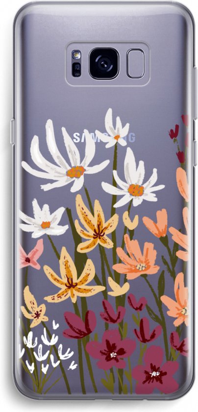Case Company® - Hoesje geschikt voor Samsung Galaxy S8 hoesje - Painted wildflowers - Soft Cover Telefoonhoesje - Bescherming aan alle Kanten en Schermrand