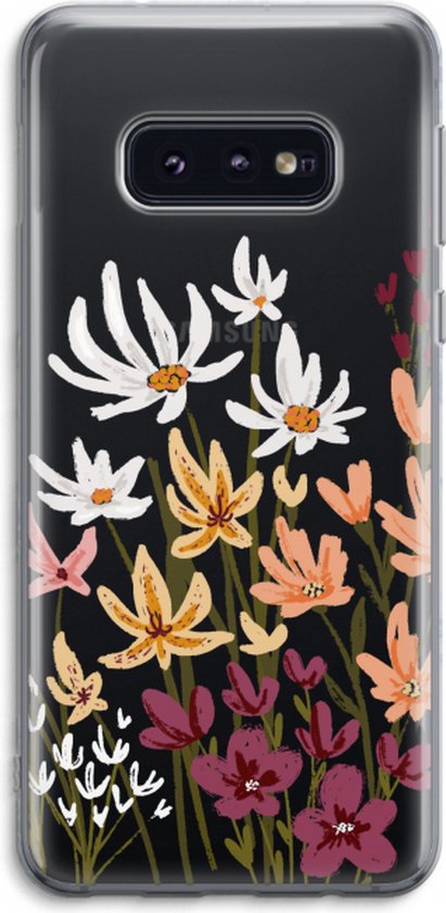 Case Company® - Hoesje geschikt voor Samsung Galaxy S10e hoesje - Painted wildflowers - Soft Cover Telefoonhoesje - Bescherming aan alle Kanten en Schermrand