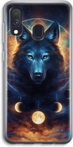Case Company® - Hoesje geschikt voor Samsung Galaxy A40 hoesje - Wolf Dreamcatcher - Soft Cover Telefoonhoesje - Bescherming aan alle Kanten en Schermrand