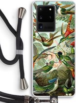 Case Company® - Hoesje met koord geschikt voor Samsung Galaxy S20 Ultra hoesje met Koord - Haeckel Trochilidae - Telefoonhoesje met Zwart Koord - Bescherming aan alle Kanten en Over de Schermrand