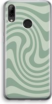 Case Company® - Hoesje geschikt voor Huawei P Smart (2019) hoesje - Swirl Groen - Soft Cover Telefoonhoesje - Bescherming aan alle Kanten en Schermrand