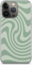 Case Company® - Hoesje geschikt voor iPhone 13 Pro hoesje - Swirl Groen - Soft Cover Telefoonhoesje - Bescherming aan alle Kanten en Schermrand