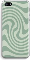 Case Company® - Hoesje geschikt voor iPhone 5 / 5S / SE (2016) hoesje - Swirl Groen - Soft Cover Telefoonhoesje - Bescherming aan alle Kanten en Schermrand
