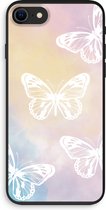 Case Company® - Hoesje geschikt voor iPhone 7 hoesje - White butterfly - Biologisch Afbreekbaar Telefoonhoesje - Bescherming alle Kanten en Schermrand