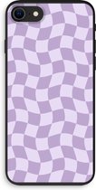 Case Company® - Hoesje geschikt voor iPhone 7 hoesje - Grid Paars - Biologisch Afbreekbaar Telefoonhoesje - Bescherming alle Kanten en Schermrand