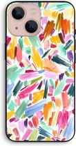 Case Company® - Hoesje geschikt voor iPhone 13 mini hoesje - Watercolor Brushstrokes - Biologisch Afbreekbaar Telefoonhoesje - Bescherming alle Kanten en Schermrand