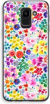Case Company® - Hoesje geschikt voor Samsung Galaxy J6 (2018) hoesje - Little Flowers - Soft Cover Telefoonhoesje - Bescherming aan alle Kanten en Schermrand
