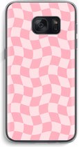 Case Company® - Hoesje geschikt voor Samsung Galaxy S7 hoesje - Grid Roos - Soft Cover Telefoonhoesje - Bescherming aan alle Kanten en Schermrand