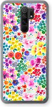 Case Company® - Hoesje geschikt voor Xiaomi Redmi 9 hoesje - Little Flowers - Soft Cover Telefoonhoesje - Bescherming aan alle Kanten en Schermrand