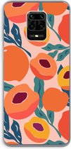 Case Company® - Hoesje geschikt voor Xiaomi Redmi Note 9 Pro hoesje - Perzik - Soft Cover Telefoonhoesje - Bescherming aan alle Kanten en Schermrand