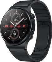 Stalen Smartwatch bandje - Geschikt voor Huawei Watch GT 2e metalen bandje - zwart - Strap-it Horlogeband / Polsband / Armband - GT2E
