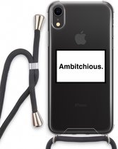 Case Company® - Hoesje met koord geschikt voor iPhone XR hoesje met Koord - Ambitchious - Telefoonhoesje met Zwart Koord - Extra Bescherming aan alle Kanten en Over de Schermrand