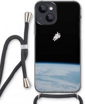 Case Company® - Hoesje met koord geschikt voor iPhone 13 mini hoesje met Koord - Alone in Space - Telefoonhoesje met Zwart Koord - Extra Bescherming aan alle Kanten en Over de Schermrand