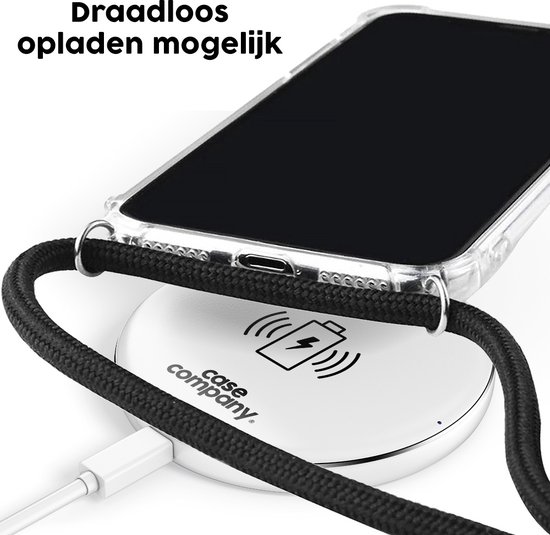 Case Company® - Coque pour iPhone XR avec cordon - Voyage dans l'espace - Coque pour téléphone avec cordon Zwart - Protection Extra sur tous les côtés et sur le bord de l'écran