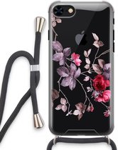 Case Company® - Hoesje met koord geschikt voor iPhone 7 hoesje met Koord - Mooie bloemen - Telefoonhoesje met Zwart Koord - Extra Bescherming aan alle Kanten en Over de Schermrand