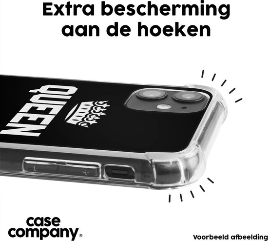 Case Company® - Coque pour iPhone XR avec cordon - Queen Black - Coque pour téléphone avec cordon Zwart - Protection Extra sur tous les côtés et sur le bord de l'écran