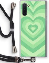 Case Company® - Coque Samsung Galaxy Note 10 avec Cordon - Coeur Vert - Coque pour Téléphone avec Cordon Zwart - Protection sur tous les côtés et sur le bord de l'écran